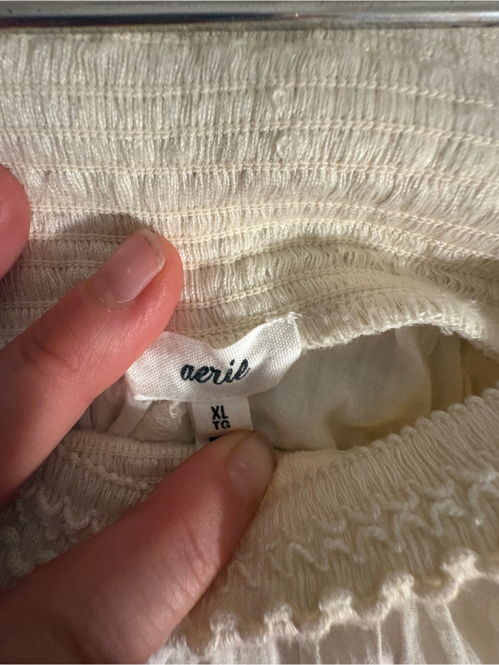 aerie Cream Crochet-Trim Maxi Skirt - Picture 4 of 5